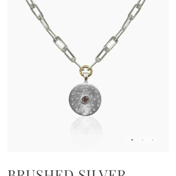 Tat2 Designs brushed silver Rondo link pendant necklace - Picture 3 of 10